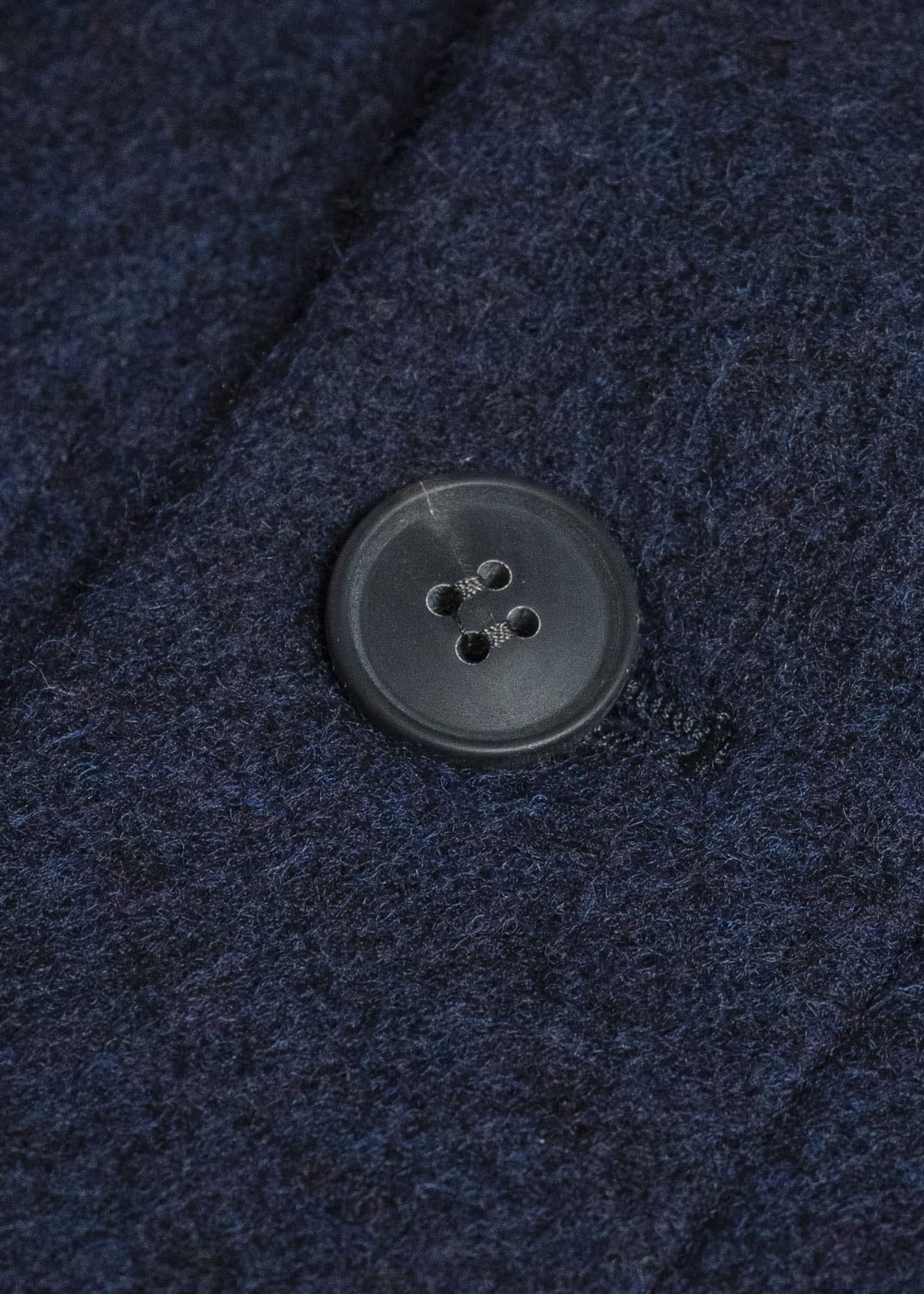 JAN-JAN VAN ESSCHE JACKET#61 JACKET WITH HIGH, STANDING COLLAR AND FRONT PLEAT Brushed Alpaca Wool Midnight