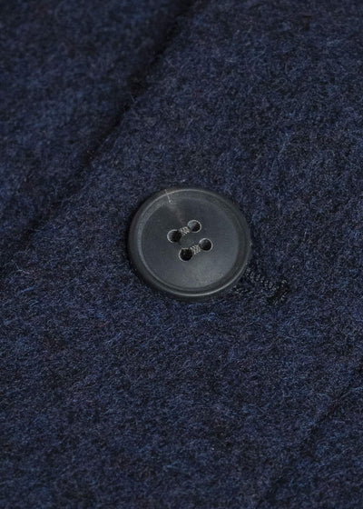 JAN-JAN VAN ESSCHE JACKET#61 JACKET WITH HIGH, STANDING COLLAR AND FRONT PLEAT Brushed Alpaca Wool Midnight