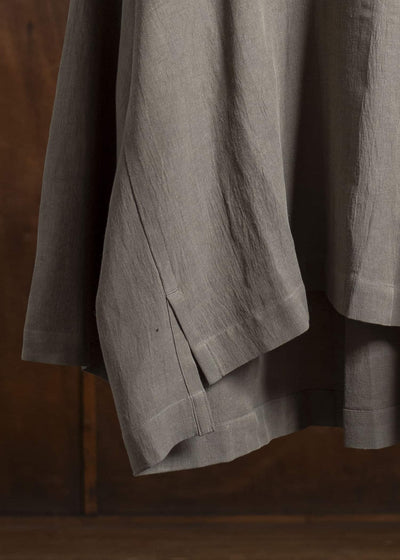 JAN-JAN VAN ESSCHE TUNIC#38-WRINKLED CLOTH EARTH Oversized Long Sleeve Tunic With Roll-Up Sleeves Wrinkled Cloth Earth