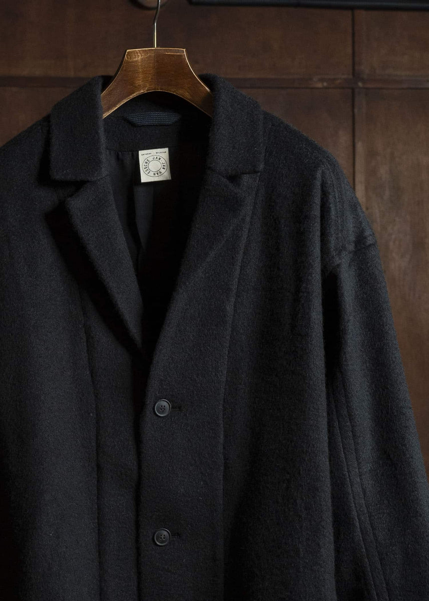 JAN-JAN VAN ESSCHE COAT#33 BLAZER-STYLE OVERCOAT Washed Velvet Yak