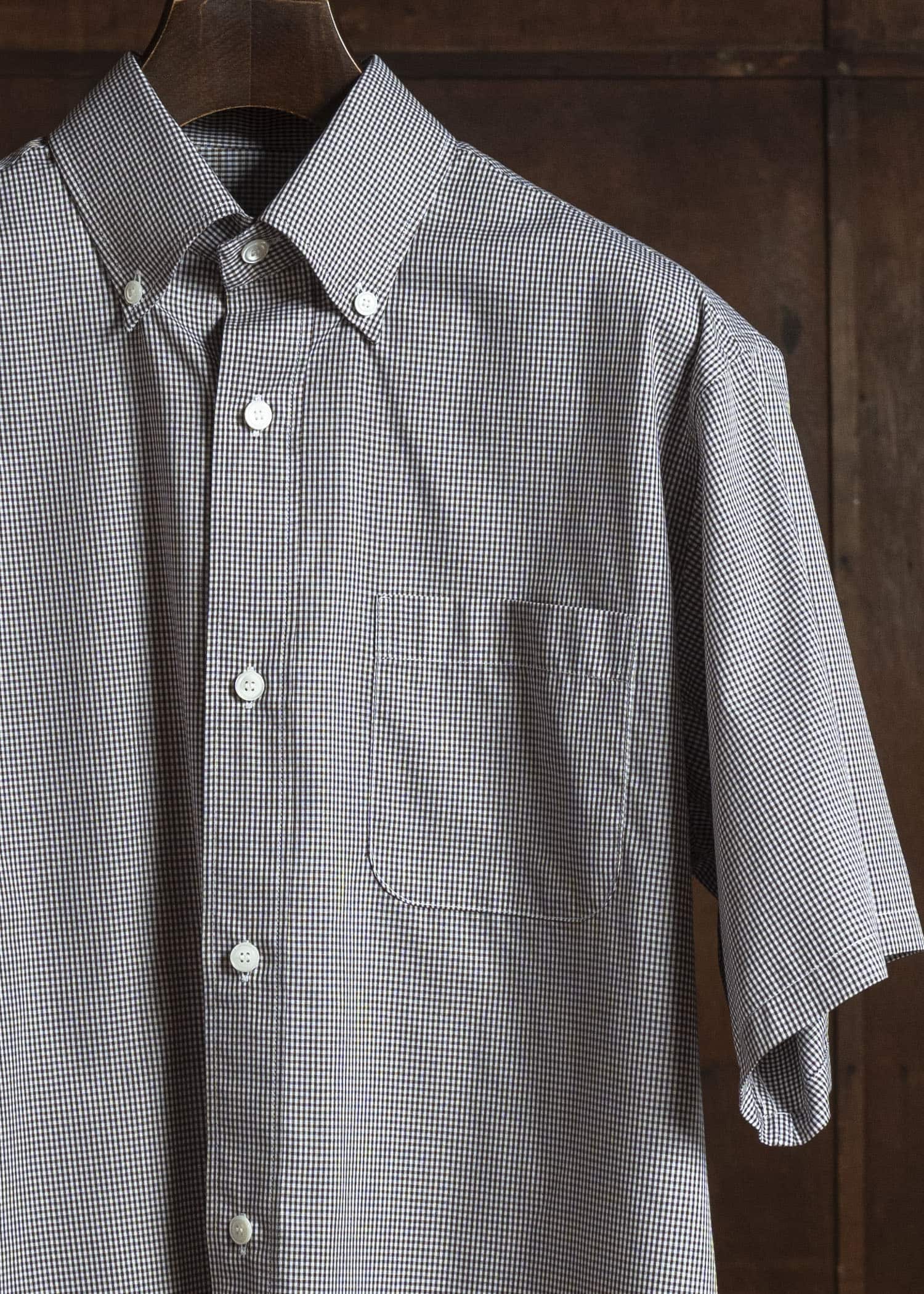 HED MAYNER COTTON VICHY MICRO SHIRT BROWN VICHY HMMC60042AHC263