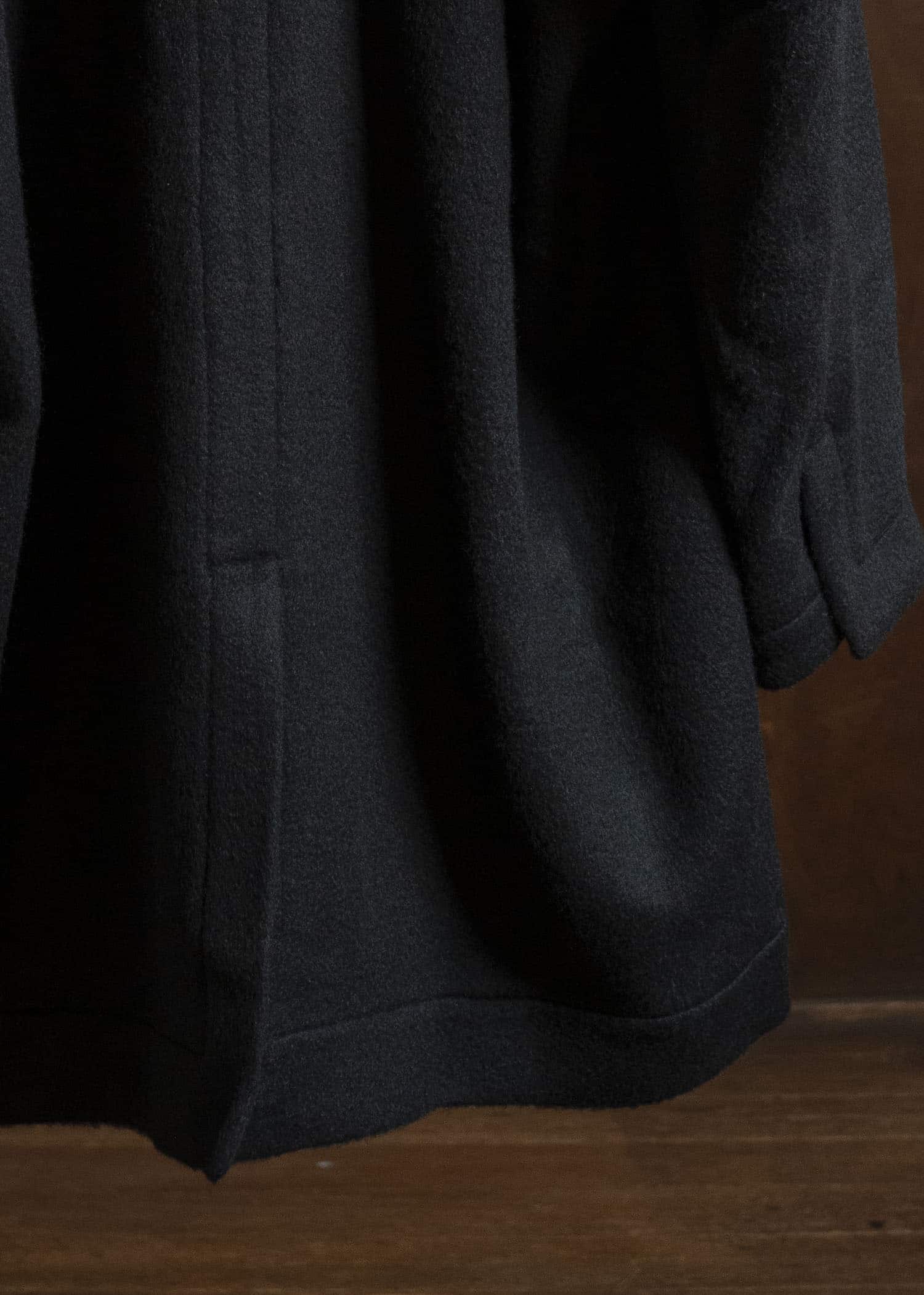 JAN-JAN VAN ESSCHE COAT#33 BLAZER-STYLE OVERCOAT Washed Velvet Yak Jet Black