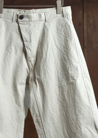 JAN-JAN VAN ESSCHE TROUSERS#84-TIME WASHED CANVAS CHALK Oversized 6-Pocket Workwear Style Trousers Time Washed Canvas Chalk
