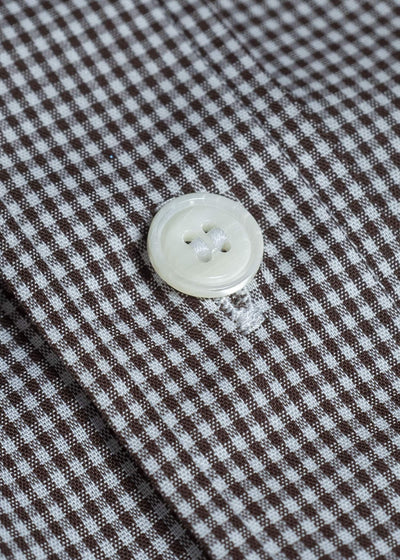 HED MAYNER COTTON VICHY MICRO SHIRT BROWN VICHY HMMC60042AHC263