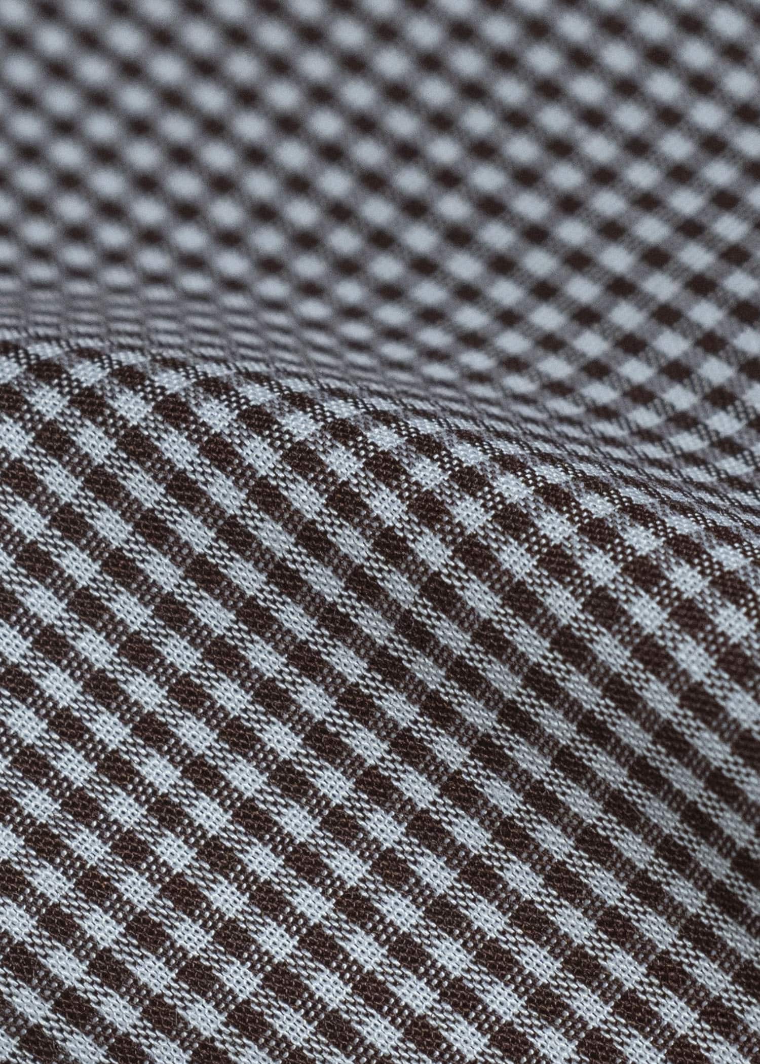 HED MAYNER COTTON VICHY MICRO SHIRT BROWN VICHY HMMC60042AHC263