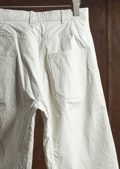 JAN-JAN VAN ESSCHE TROUSERS#84-TIME WASHED CANVAS CHALK Oversized 6-Pocket Workwear Style Trousers Time Washed Canvas Chalk