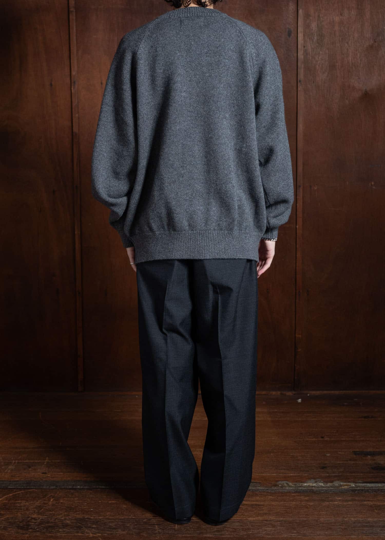 YOKO SAKAMOTO Classic Wide Trousers Chacoal Gray YS-24AW-29-Chacoal Gray