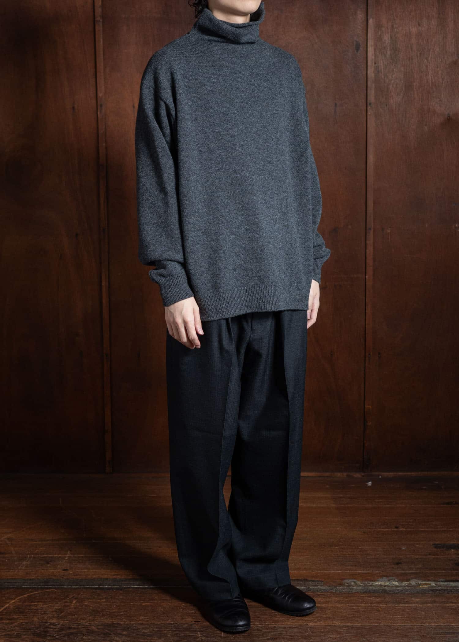 YOKO SAKAMOTO High Neck Knit Chacoal Gray YS-24AW-99-Chacoal Gray