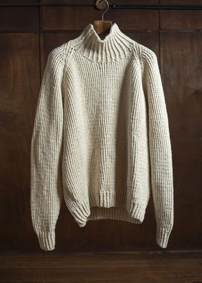 JAN-JAN VAN ESSCHE KNIT #68 HAND KNIT TURTLE NECK SWEATER Lalin Natural