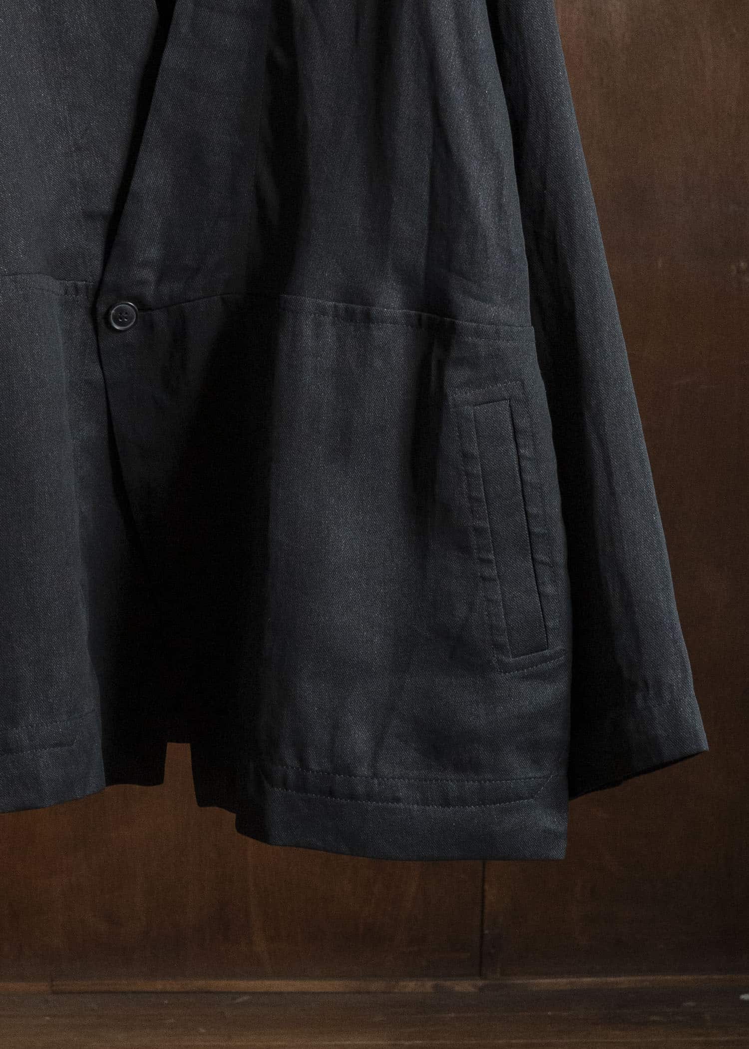 JAN-JAN VAN ESSCHE JACKET#63 OVERSIZED BLAZER WITH JET POCKETS, UNLINED｜PAPER SHEER TWILL Black