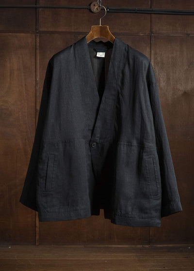 JAN-JAN VAN ESSCHE JACKET#63 OVERSIZED BLAZER WITH JET POCKETS, UNLINED｜PAPER SHEER TWILL Black
