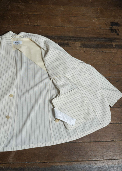 HED MAYNER PIN STRIPED VISCOSE/LINEN JACKET BEIGE PIN STRIPE HMMC15035AHC265