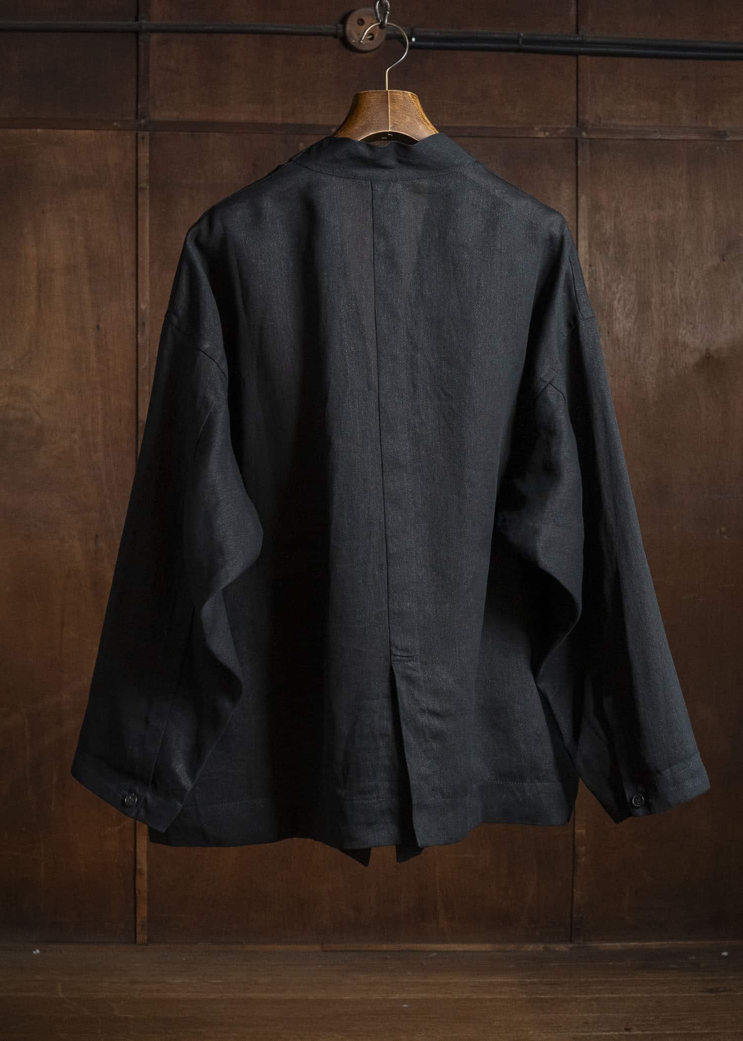 JAN-JAN VAN ESSCHE JACKET#63 OVERSIZED BLAZER WITH JET POCKETS, UNLINED｜PAPER SHEER TWILL Black