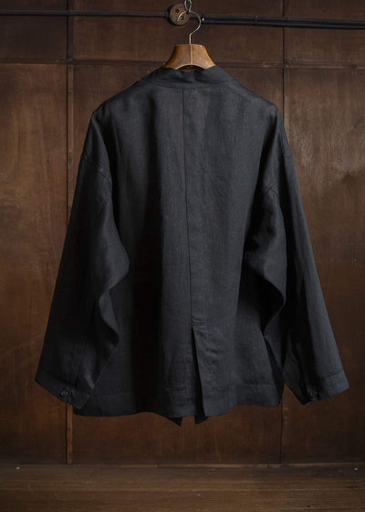 JAN-JAN VAN ESSCHE JACKET#63 OVERSIZED BLAZER WITH JET POCKETS, UNLINED｜PAPER SHEER TWILL Black