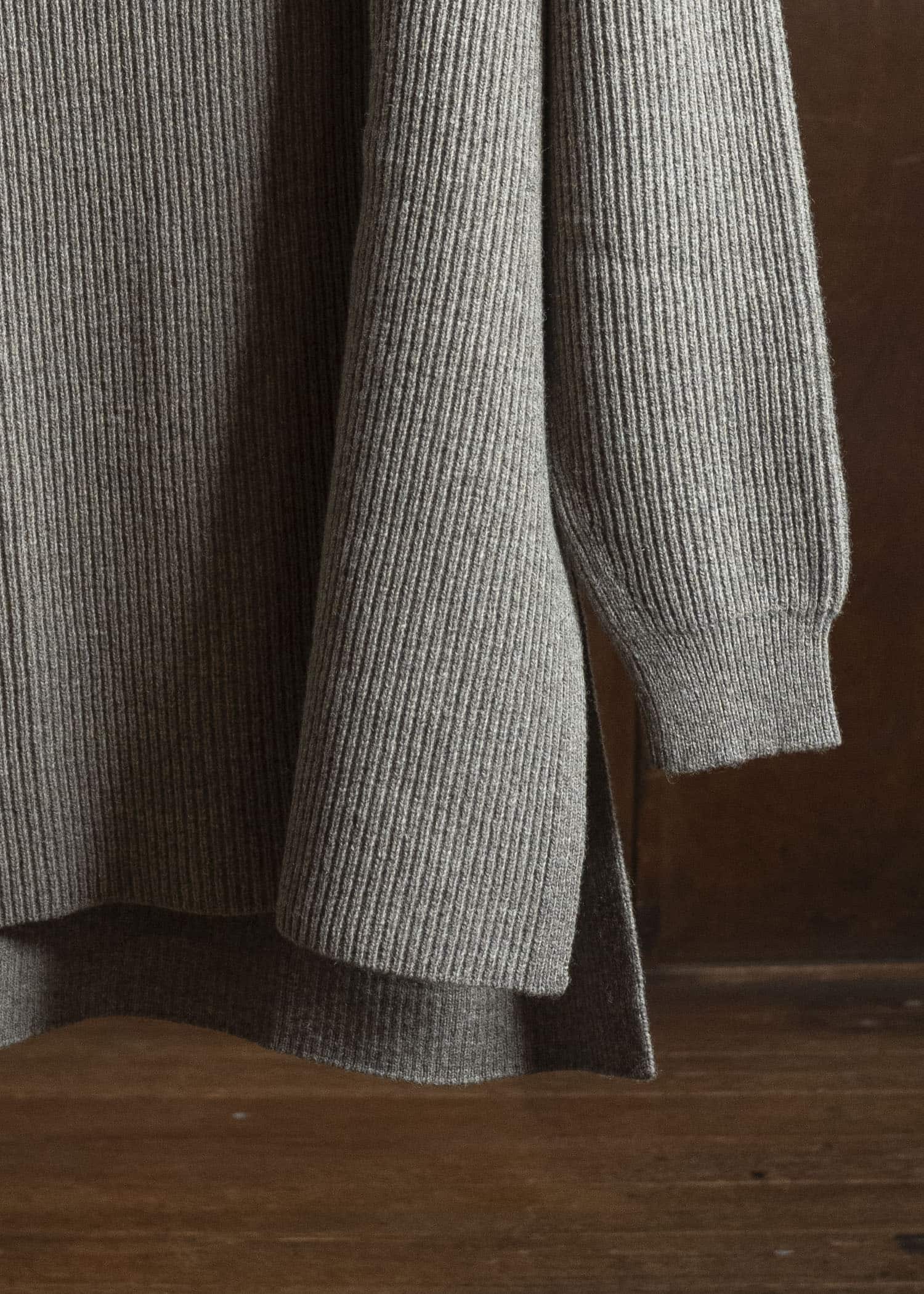 JAN-JAN VAN ESSCHE KNIT#74 WIDE FIT KNITTED TURTLE NECK SWEATER Sartuul Wool Natural Grey