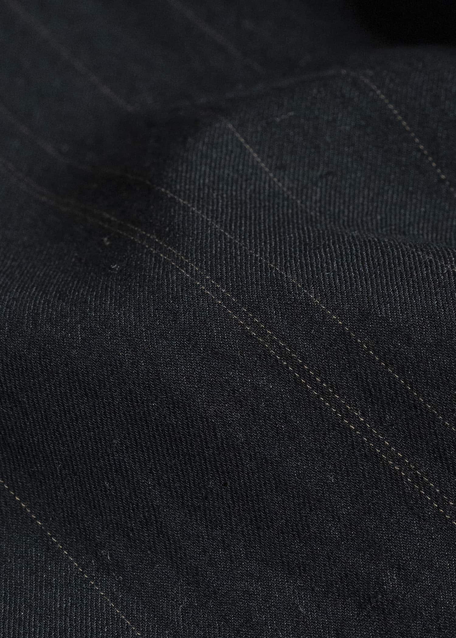 JAN-JAN VAN ESSCHE SHIRT#106-FINE STRIPE CLOTH BLACK Regular Long Sleeve Shirt Fine Stripe Cloth Black