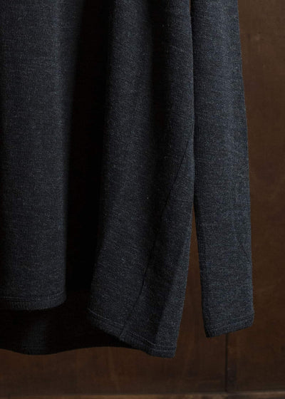 JAN-JAN VAN ESSCHE TEE#65 REGULAR FIT TURTLE NECK TEE A CLASSIC Wool 2/2 Rib Anthracite