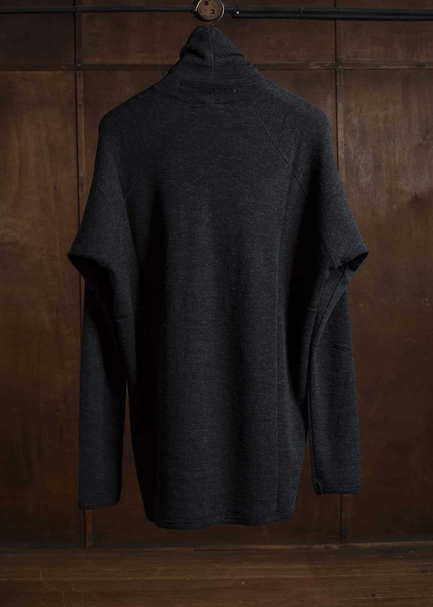 JAN-JAN VAN ESSCHE TEE#65 REGULAR FIT TURTLE NECK TEE A CLASSIC Wool 2/2 Rib Anthracite