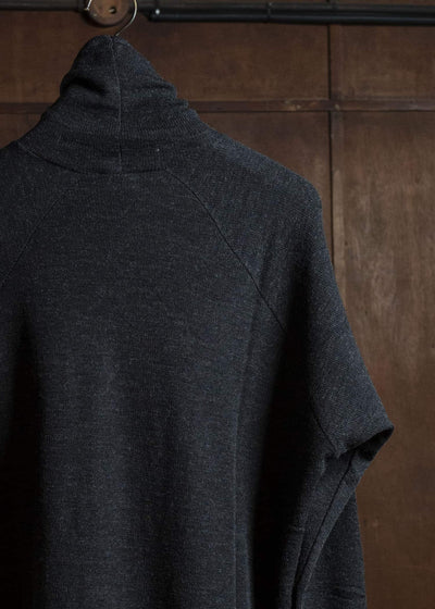 JAN-JAN VAN ESSCHE TEE#65 REGULAR FIT TURTLE NECK TEE A CLASSIC Wool 2/2 Rib Anthracite