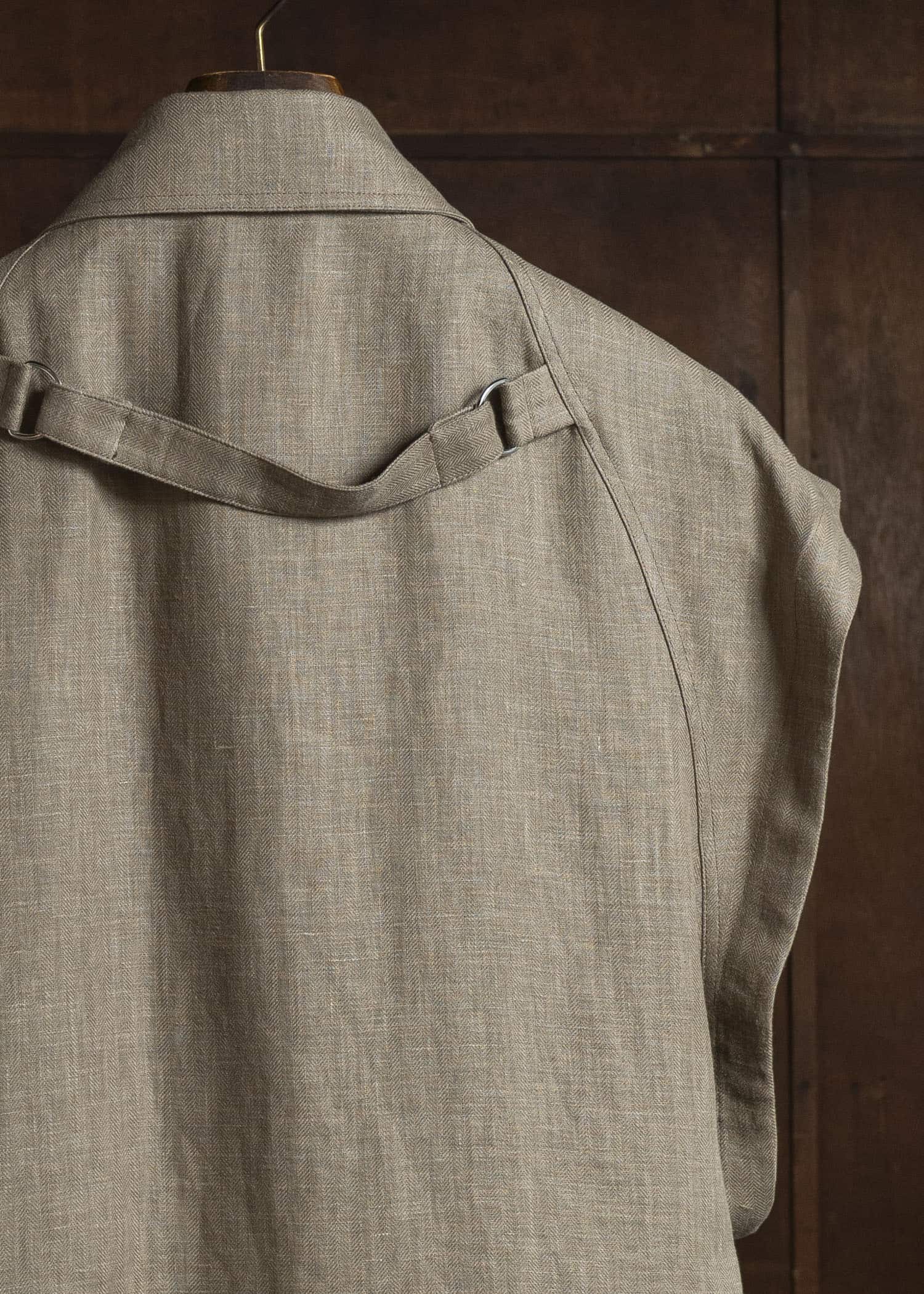 HED MAYNER HERRINGBONE HEAVY LINEN VEST BROWN HMMC10051AHC161