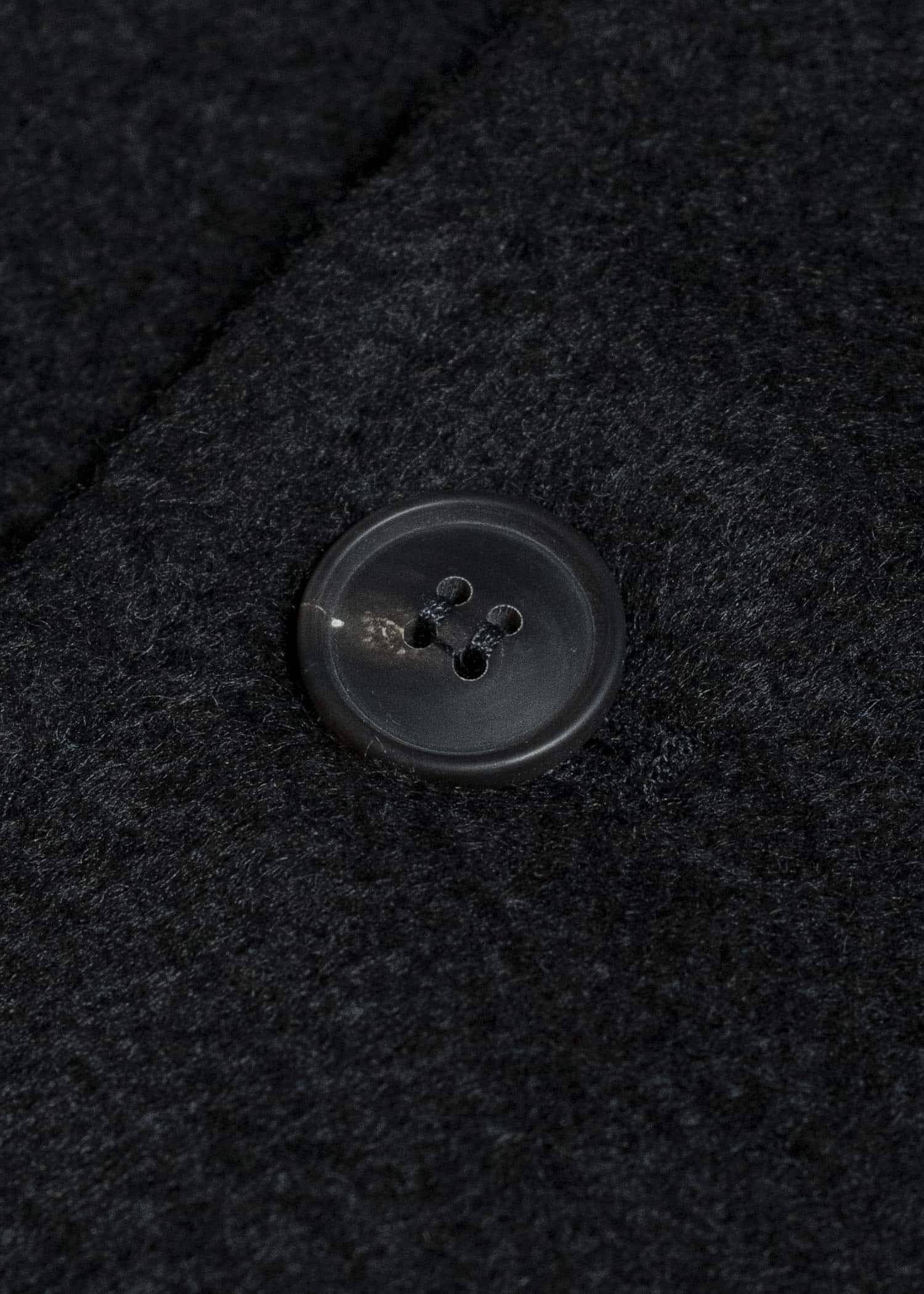 JAN-JAN VAN ESSCHE COLLAR PIECE#2 COLLAR PIECE WITH HIGH, STANDING COLLAR AND SIDE STRINGS Washed Velvet Yak Jet Black