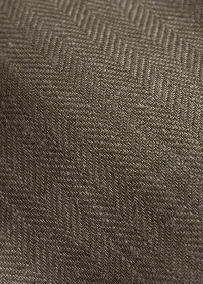 HED MAYNER HERRINGBONE HEAVY LINEN VEST BROWN HMMC10051AHC161