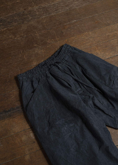JAN-JAN VAN ESSCHE TROUSERS#88 LOOSE FIT, SINGLE PLEATED TROUSERS Time Washed Canvas Black