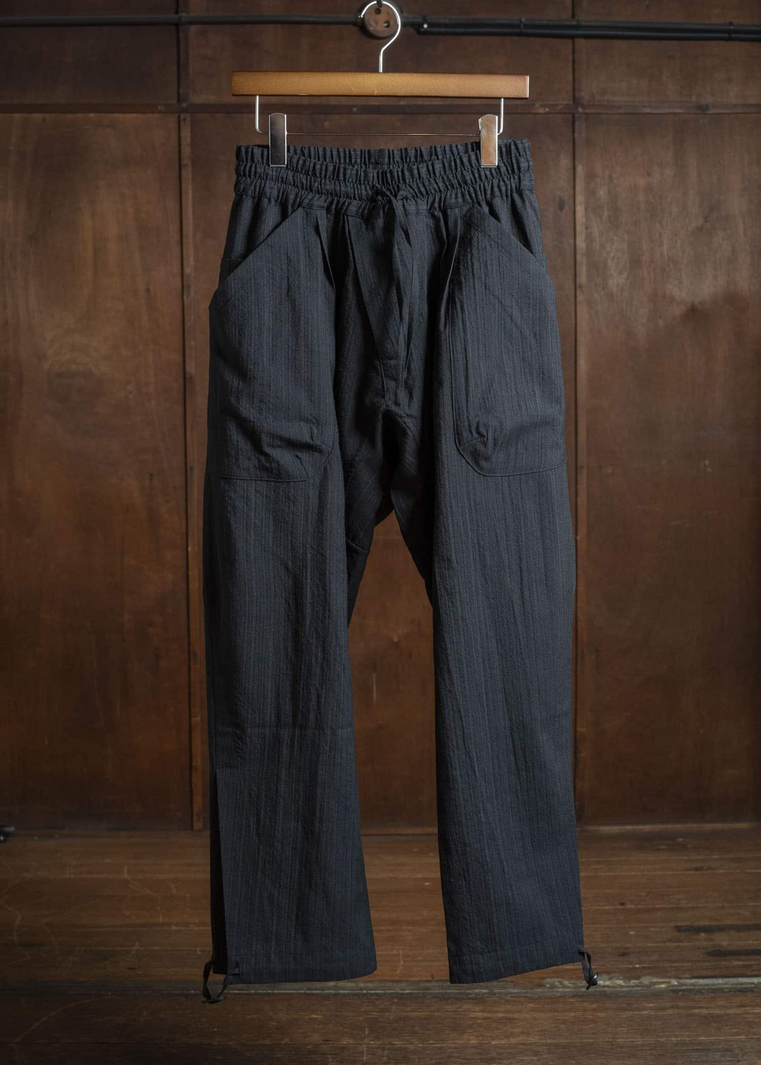 JAN-JAN VAN ESSCHE TROUSERS#88 LOOSE FIT, SINGLE PLEATED TROUSERS Medium Seersucker Dark Striped