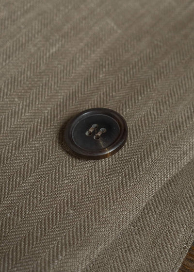 HED MAYNER HERRINGBONE HEAVY LINEN COAT BROWN HMMC10054AHC161