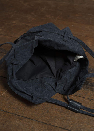 JAN-JAN VAN ESSCHE BAG#41 SMALL SPIRAL BAG Time Washed Canvas Black