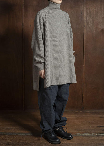 JAN-JAN VAN ESSCHE KNIT#74 WIDE FIT KNITTED TURTLE NECK SWEATER Sartuul Wool Natural Grey