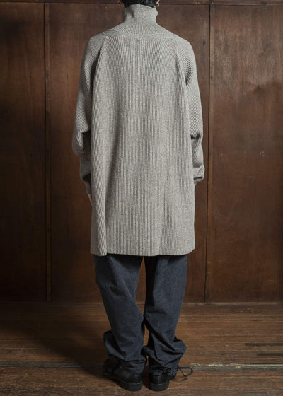 JAN-JAN VAN ESSCHE KNIT#74 WIDE FIT KNITTED TURTLE NECK SWEATER Sartuul Wool Natural Grey