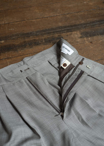 HED MAYNER FRESH WOOL CHECK SHORTS BROWN CHECK HMMC30065AHC012