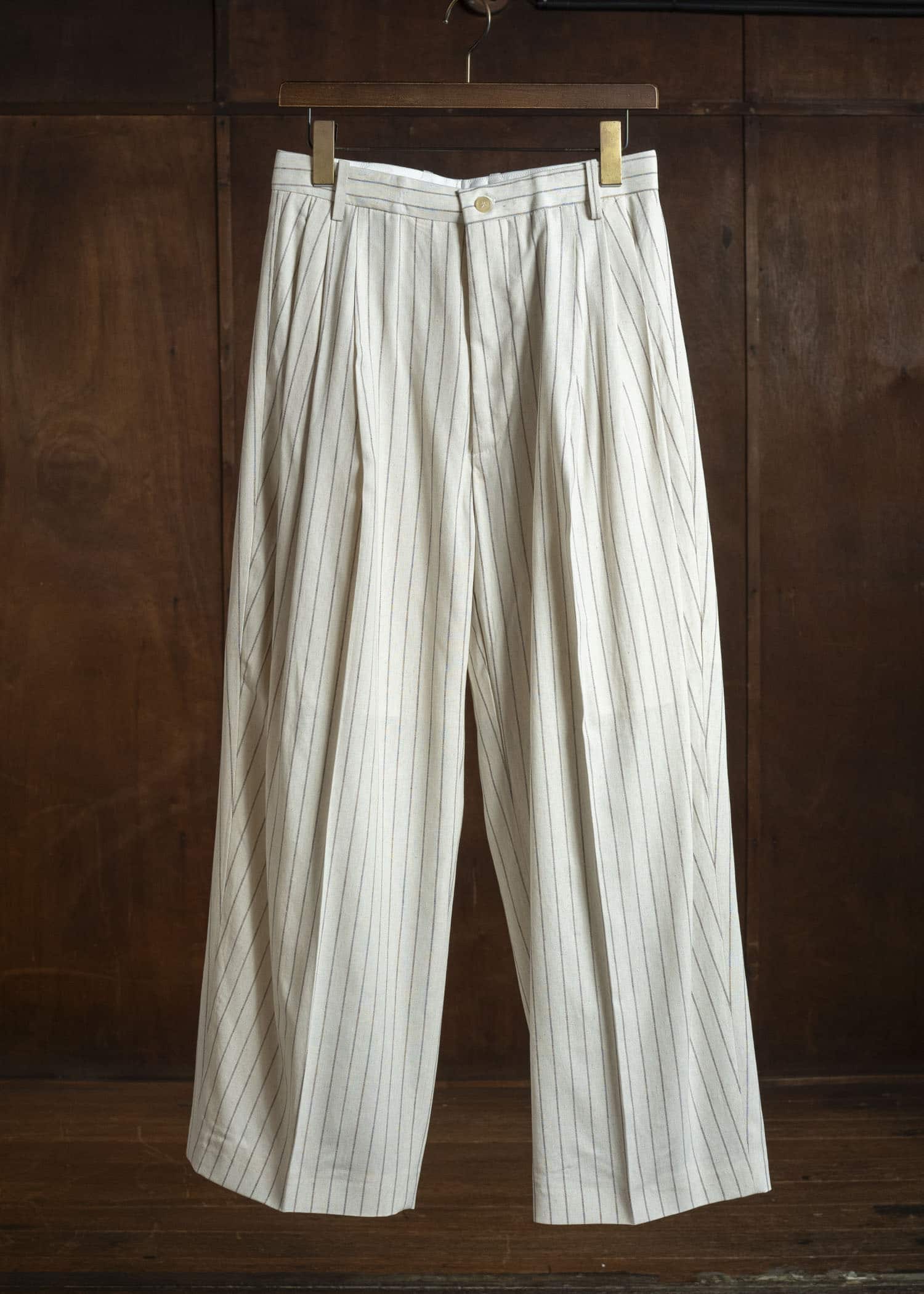 HED MAYNER PIN STRIPED VISCOSE/LINEN PANT BEIGE PIN STRIPE HMMC30023AHC265