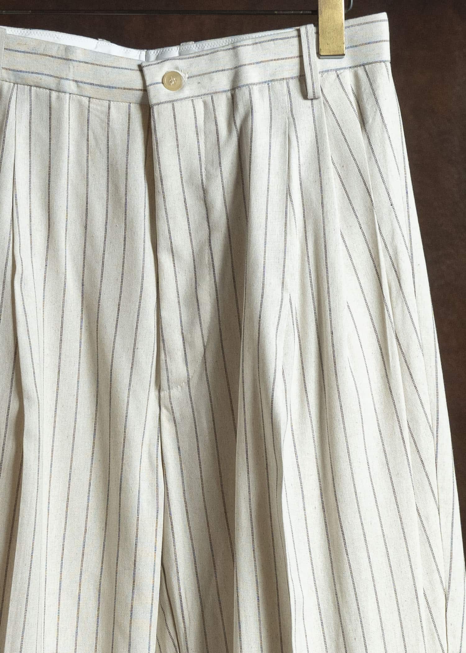 HED MAYNER PIN STRIPED VISCOSE/LINEN PANT BEIGE PIN STRIPE HMMC30023AHC265
