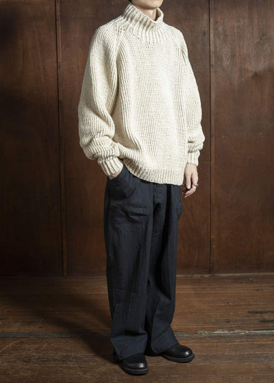 JAN-JAN VAN ESSCHE KNIT #68 HAND KNIT TURTLE NECK SWEATER Lalin Natural