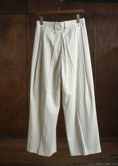HED MAYNER PIN STRIPED VISCOSE/LINEN PANT BEIGE PIN STRIPE HMMC30023AHC265