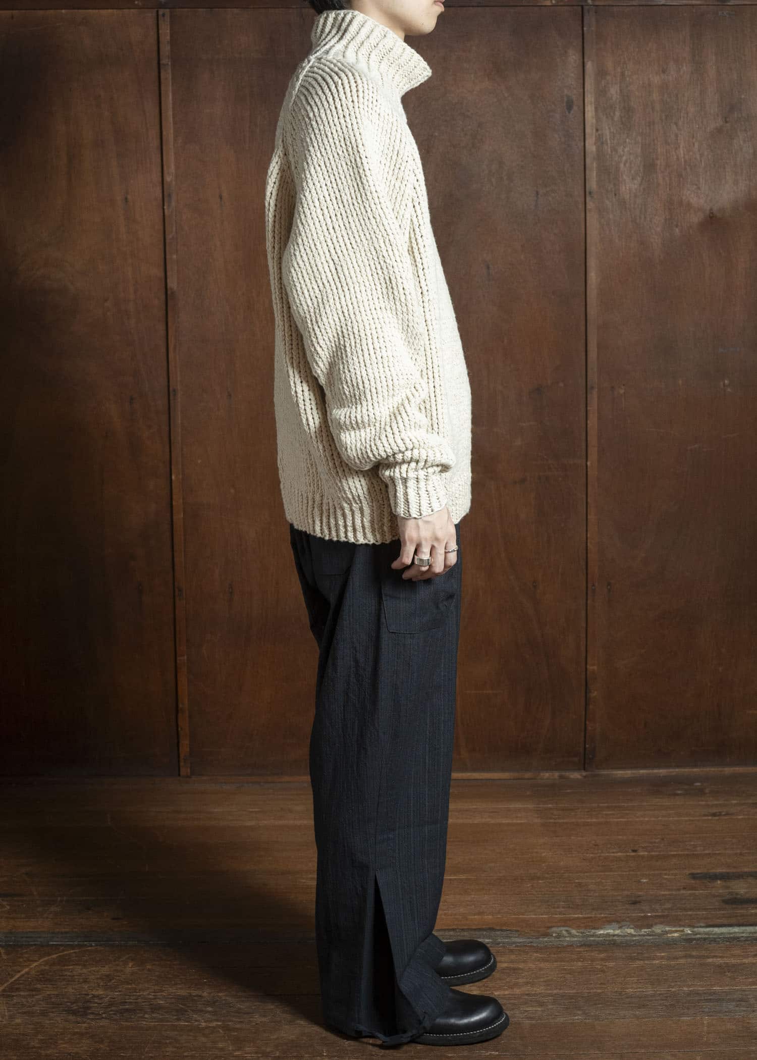 JAN-JAN VAN ESSCHE KNIT #68 HAND KNIT TURTLE NECK SWEATER Lalin Natural