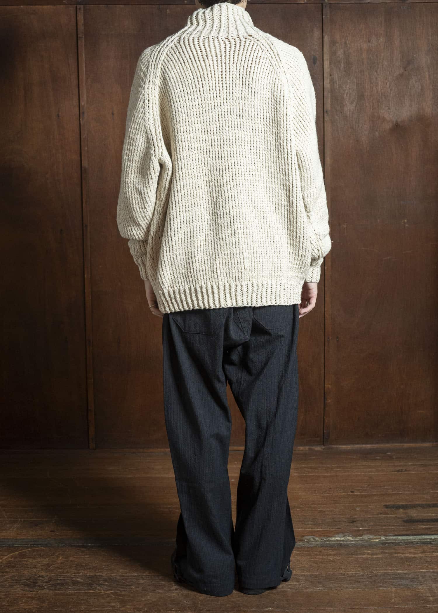 JAN-JAN VAN ESSCHE KNIT #68 HAND KNIT TURTLE NECK SWEATER Lalin Natural