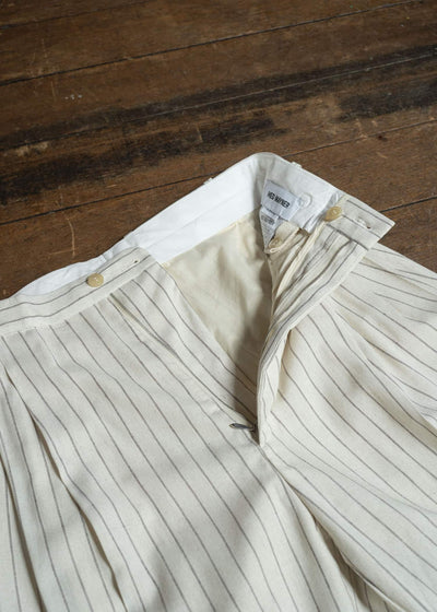 HED MAYNER PIN STRIPED VISCOSE/LINEN PANT BEIGE PIN STRIPE HMMC30023AHC265