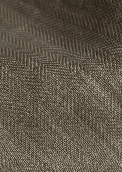 HERRINGBONE HEAVY LINEN PANTS BROWN HMMC30023AHC161