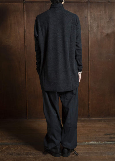 JAN-JAN VAN ESSCHE TEE#65 REGULAR FIT TURTLE NECK TEE A CLASSIC Wool 2/2 Rib Anthracite