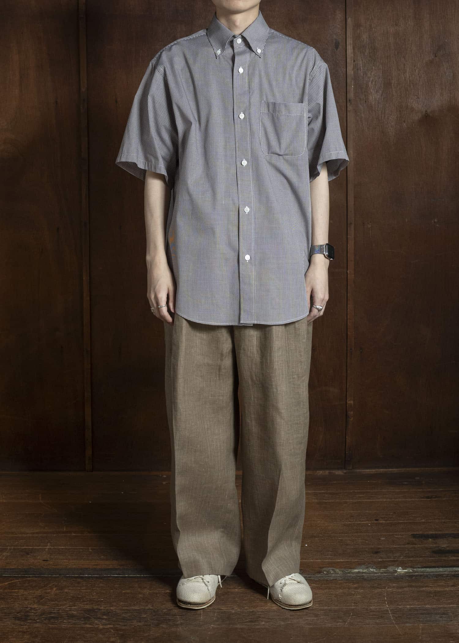 HED MAYNER HERRINGBONE HEAVY LINEN PANTS BROWN HMMC30023AHC161