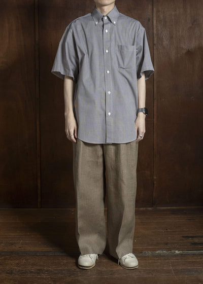 HERRINGBONE HEAVY LINEN PANTS BROWN HMMC30023AHC161