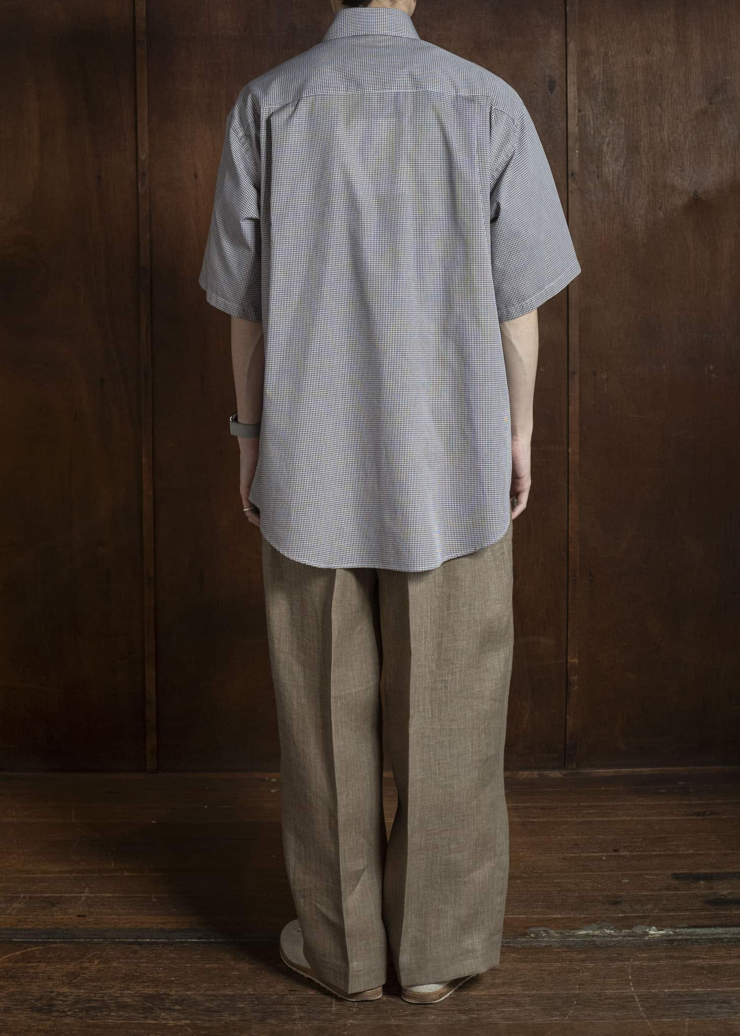 HERRINGBONE HEAVY LINEN PANTS BROWN HMMC30023AHC161