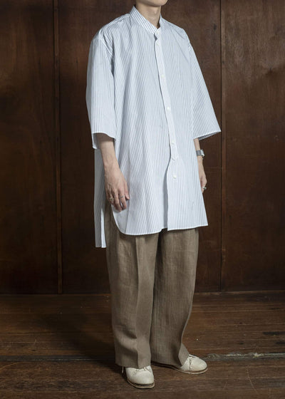 HED MAYNER PIN STRIPED COTTON SHIRT WHITE-GRAY HMMC60049AHC266