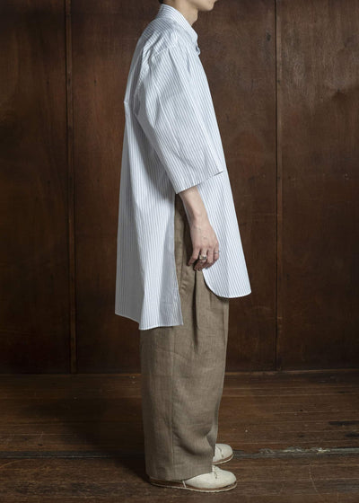 HED MAYNER PIN STRIPED COTTON SHIRT WHITE-GRAY HMMC60049AHC266