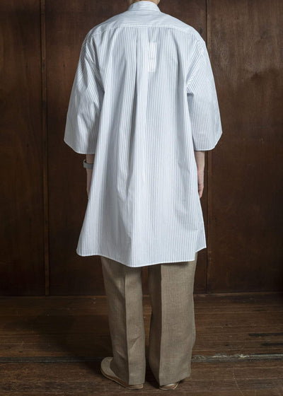 HED MAYNER PIN STRIPED COTTON SHIRT WHITE-GRAY HMMC60049AHC266