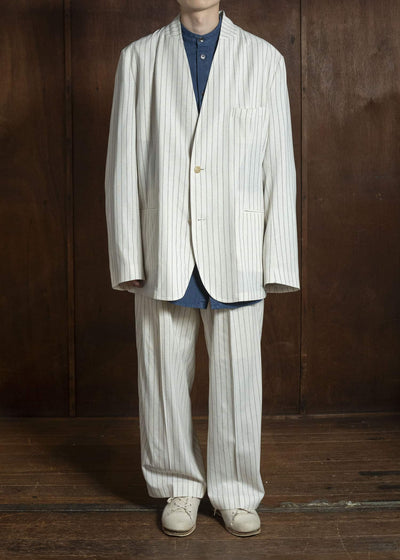 HED MAYNER PIN STRIPED VISCOSE/LINEN PANT BEIGE PIN STRIPE HMMC30023AHC265