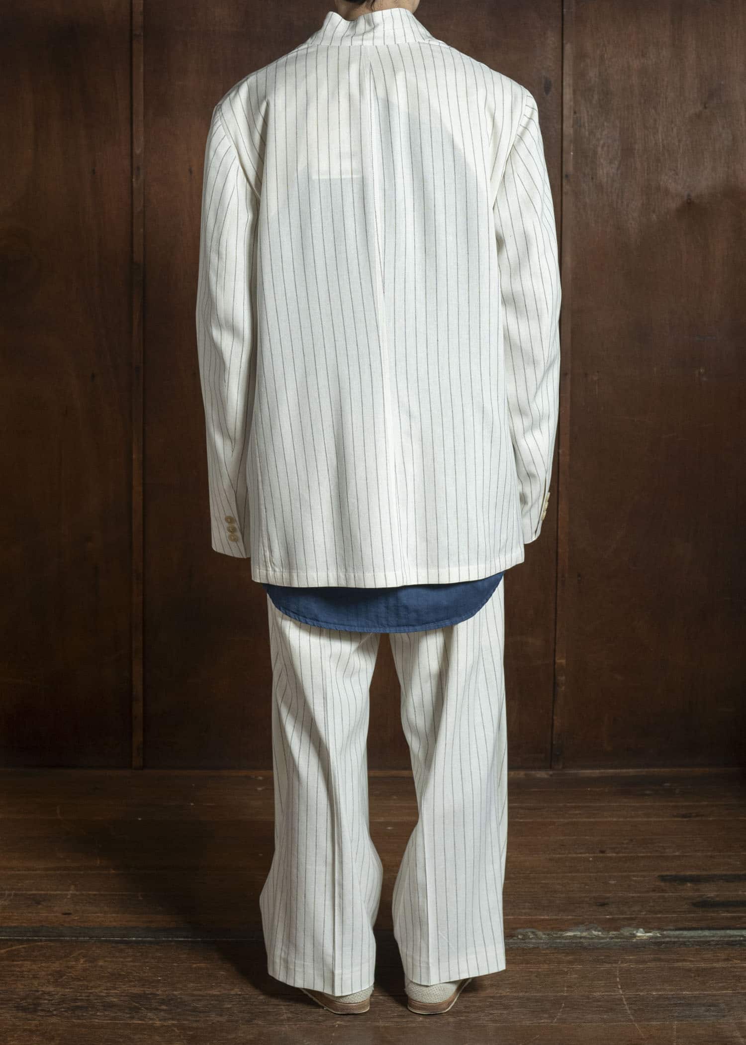 HED MAYNER PIN STRIPED VISCOSE/LINEN PANT BEIGE PIN STRIPE HMMC30023AHC265